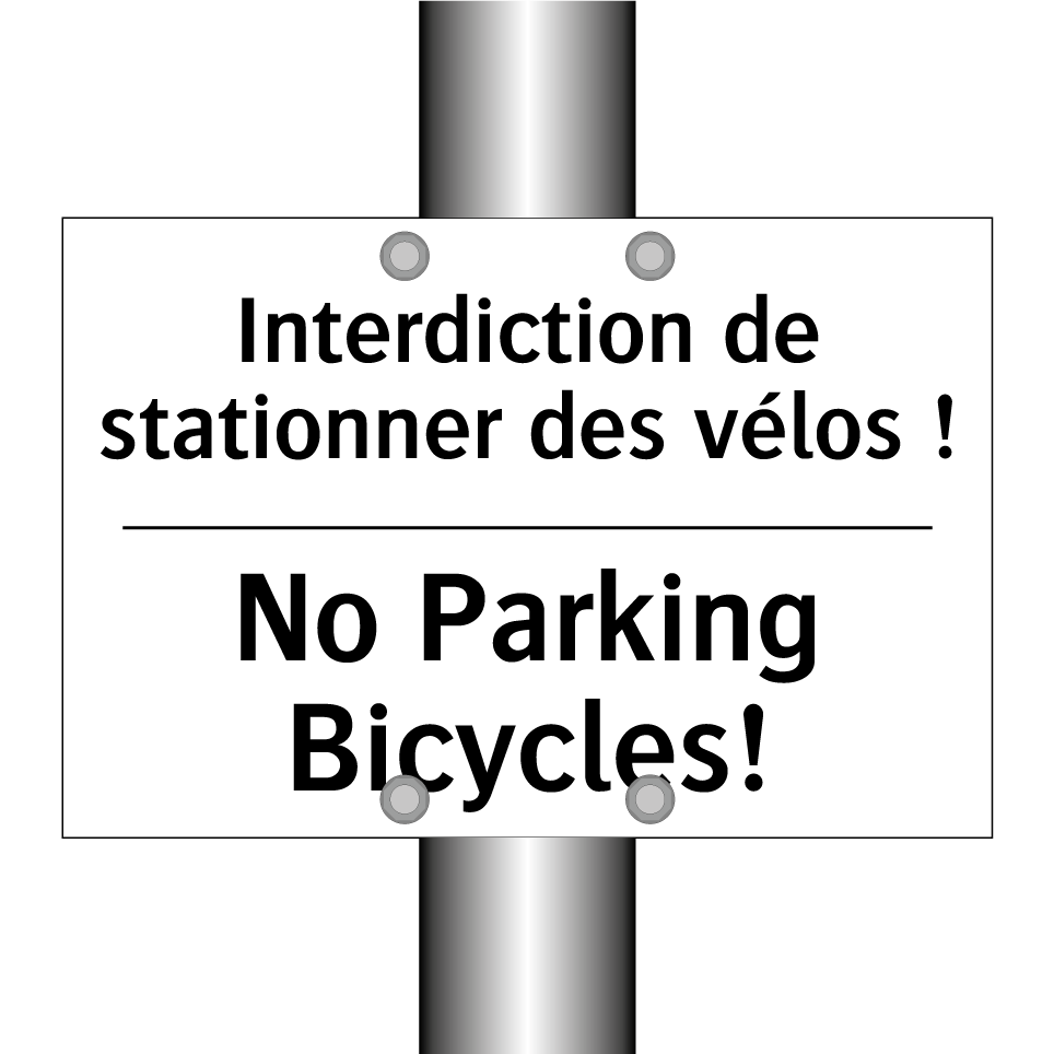 Interdiction de stationner des /.../ - No Parking Bicycles!