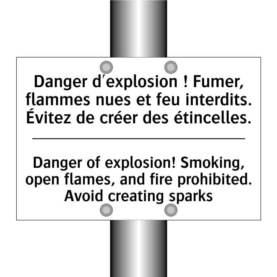 Danger d'explosion ! Fumer, flammes /.../ - Danger of explosion! Smoking, /.../