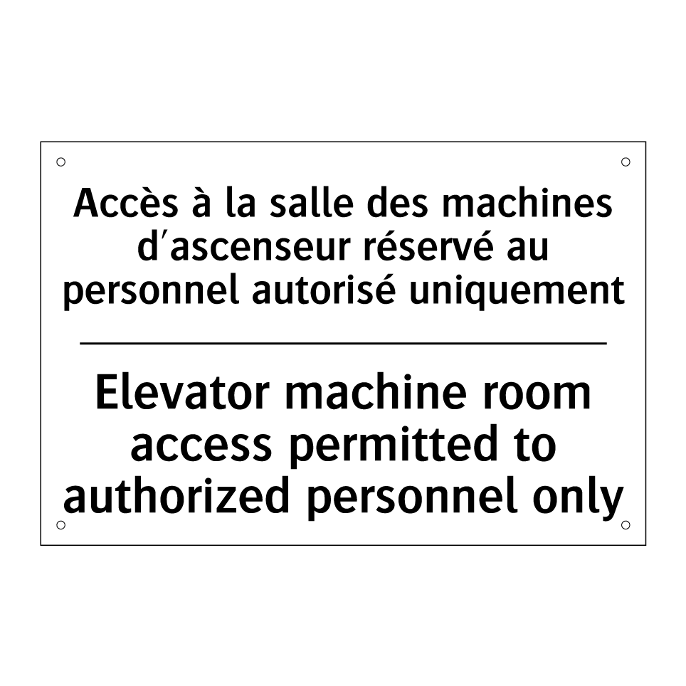 Accès à la salle des machines /.../ - Elevator machine room access permitted /.../