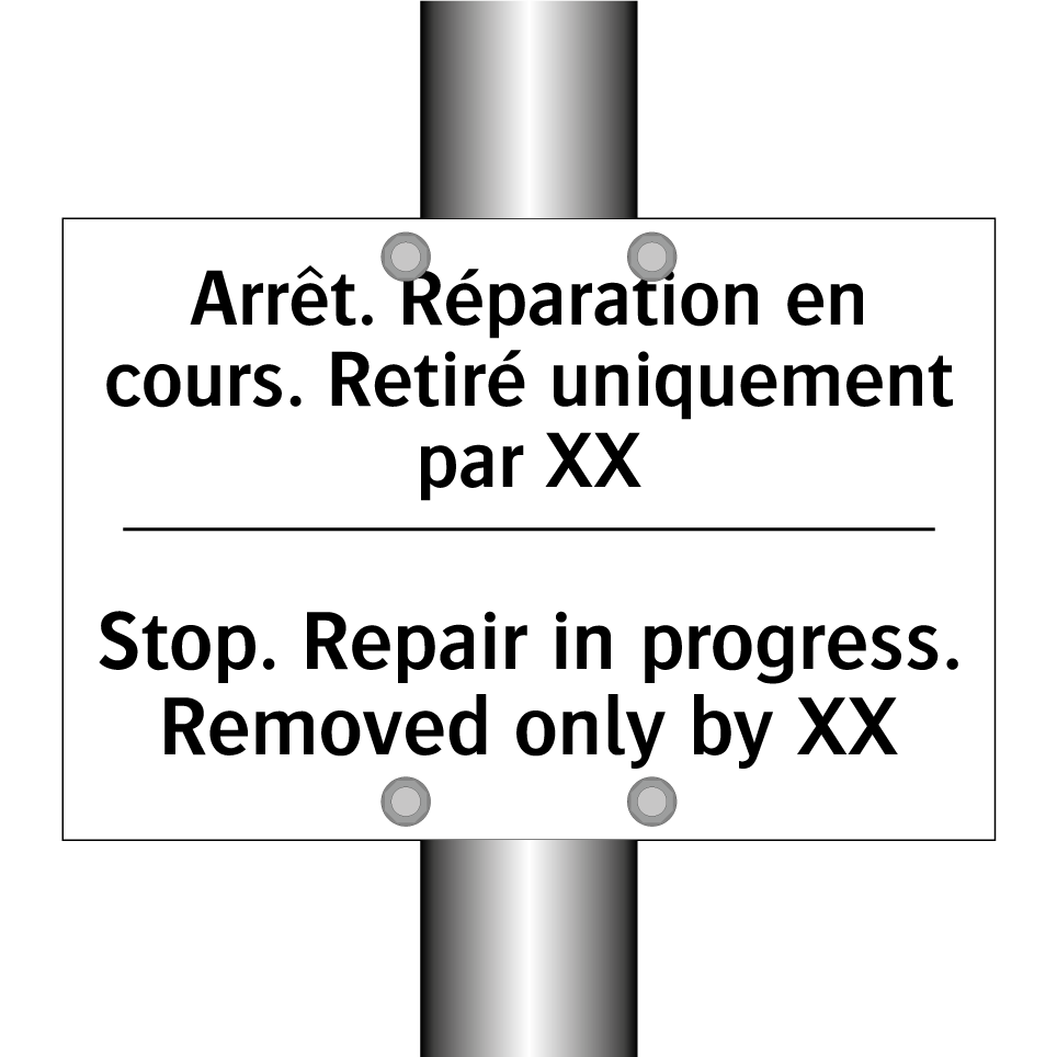 Arrêt. Réparation en cours. Retiré /.../ - Stop. Repair in progress. Removed /.../