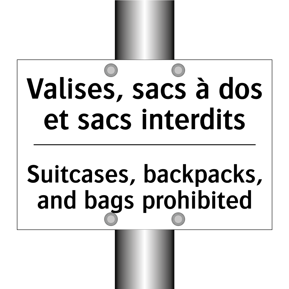 Valises, sacs à dos et sacs interdits /.../ - Suitcases, backpacks, and bags /.../
