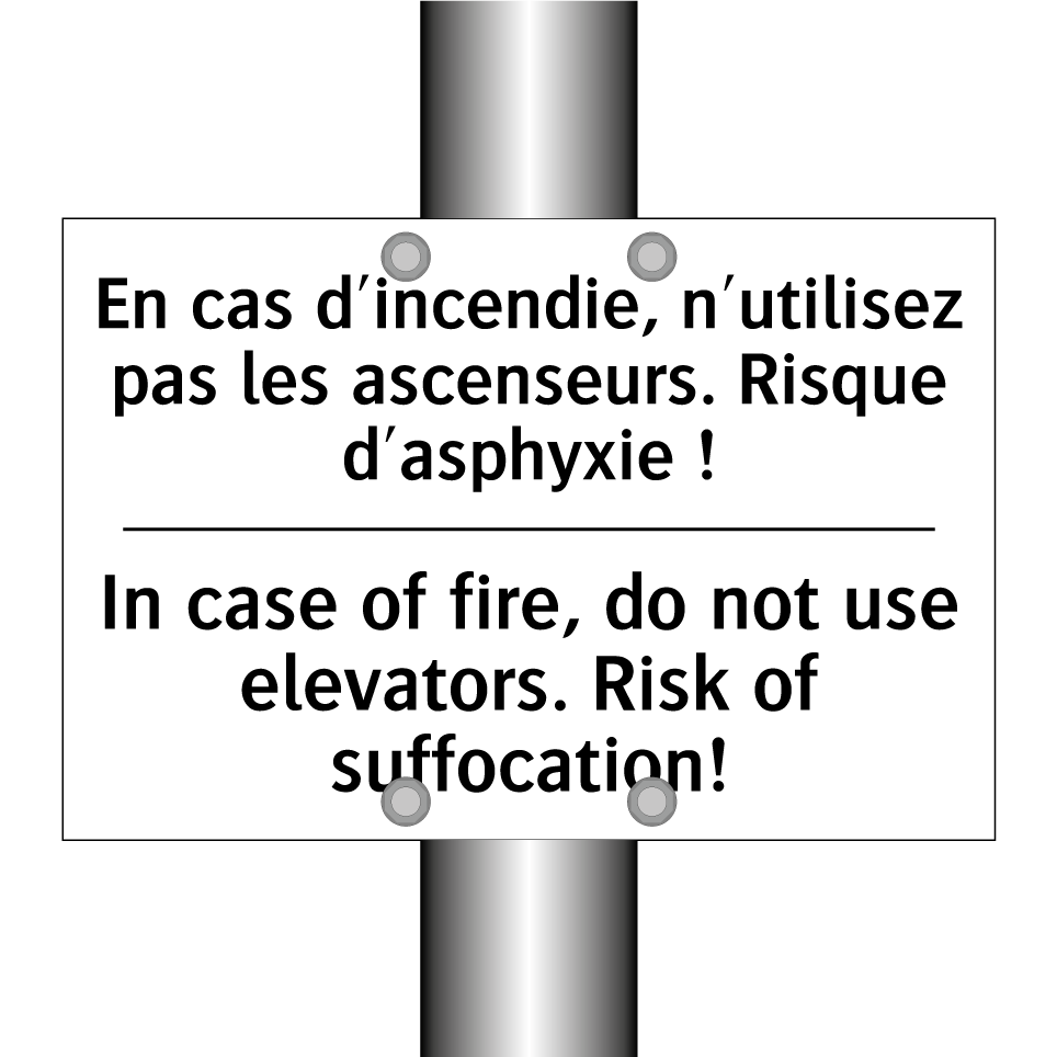 En cas d'incendie, n'utilisez /.../ - In case of fire, do not use elevators. /.../