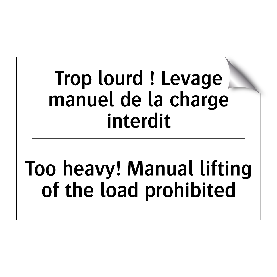 Trop lourd ! Levage manuel de /.../ - Too heavy! Manual lifting of the /.../