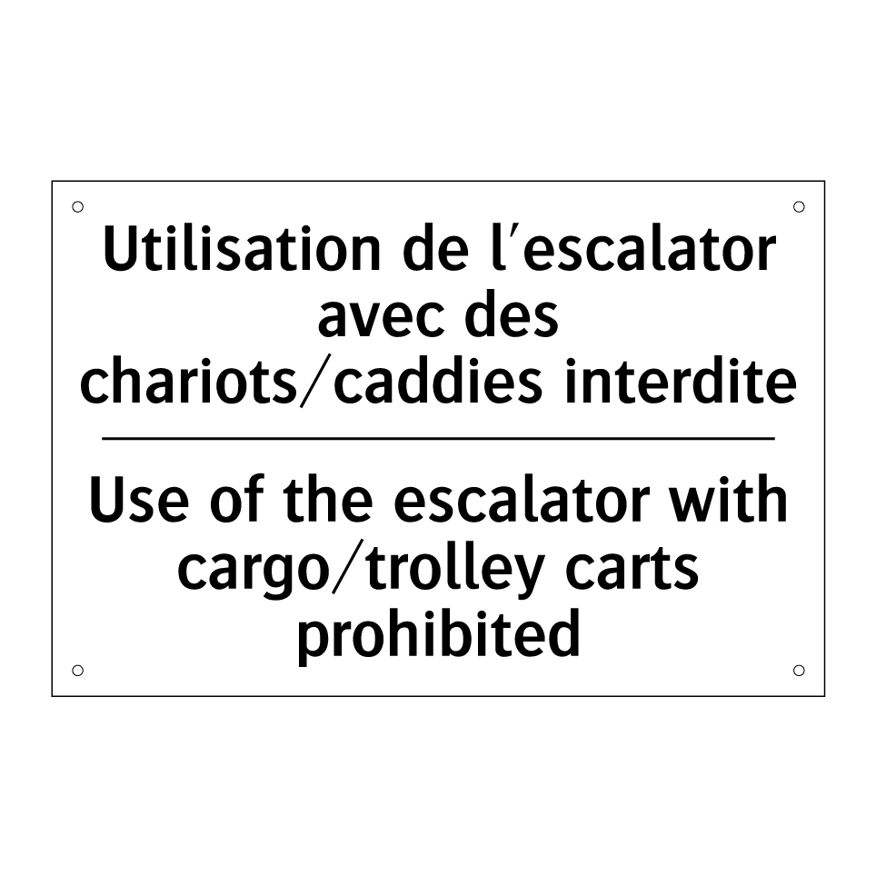 Utilisation de l'escalator avec /.../ - Use of the escalator with cargo/trolley /.../