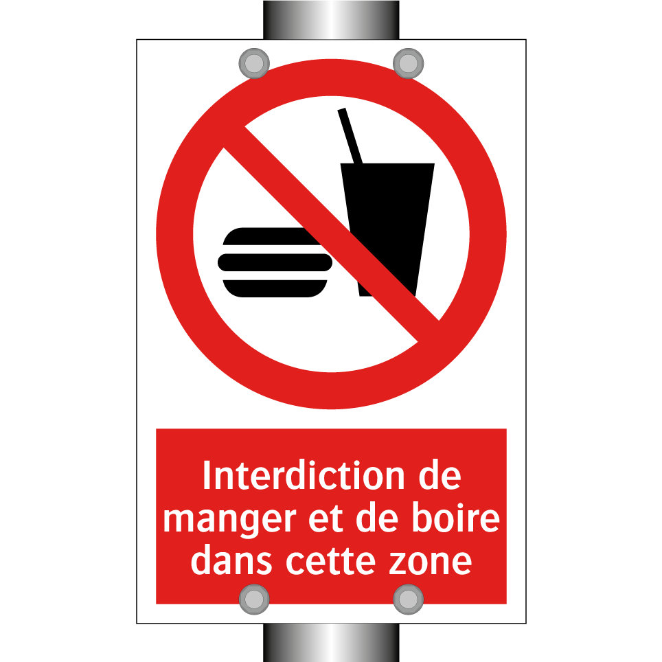 Interdiction de manger et de boire dans cette zone