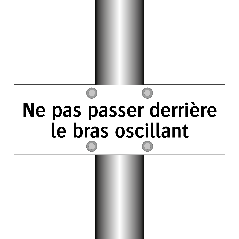 Ne pas passer derrière le bras oscillant