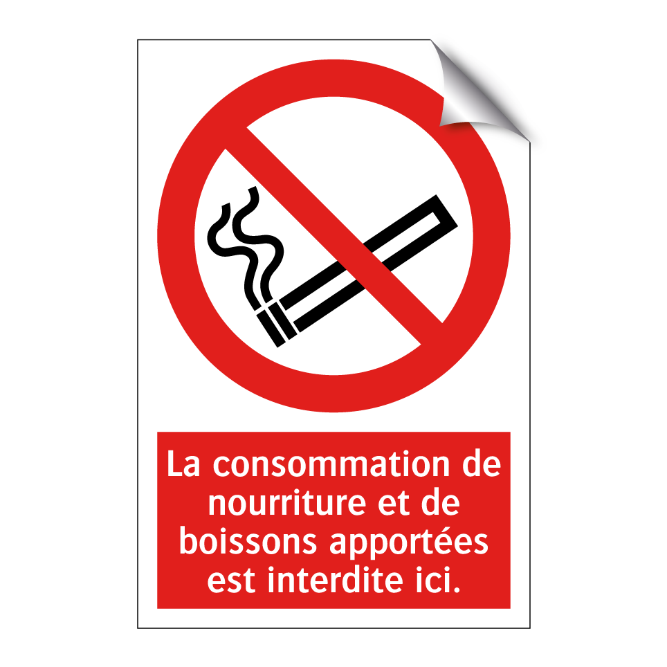 La consommation de nourriture et de boissons apportées est interdite ici.
