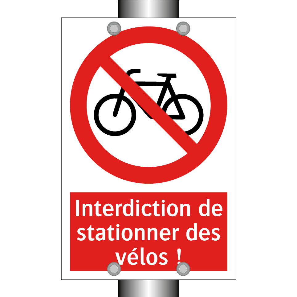 Interdiction de stationner des vélos !