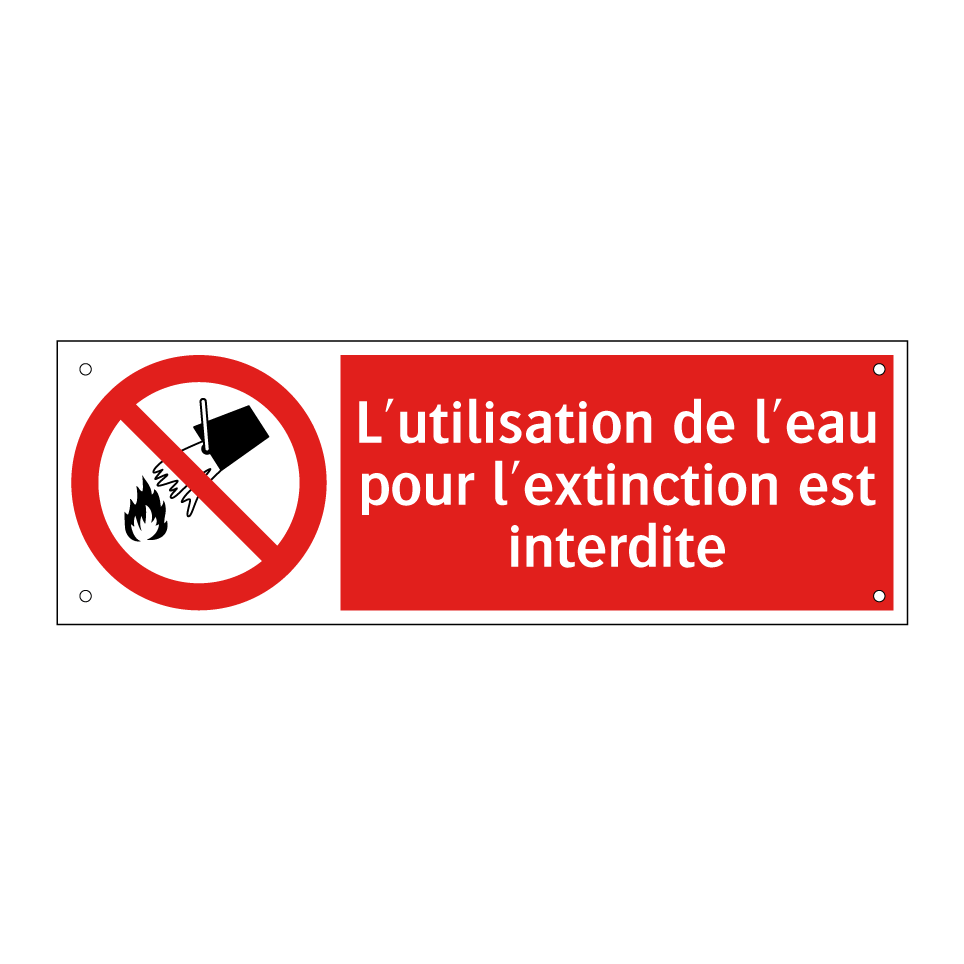 L'utilisation de l'eau pour l'extinction est interdite