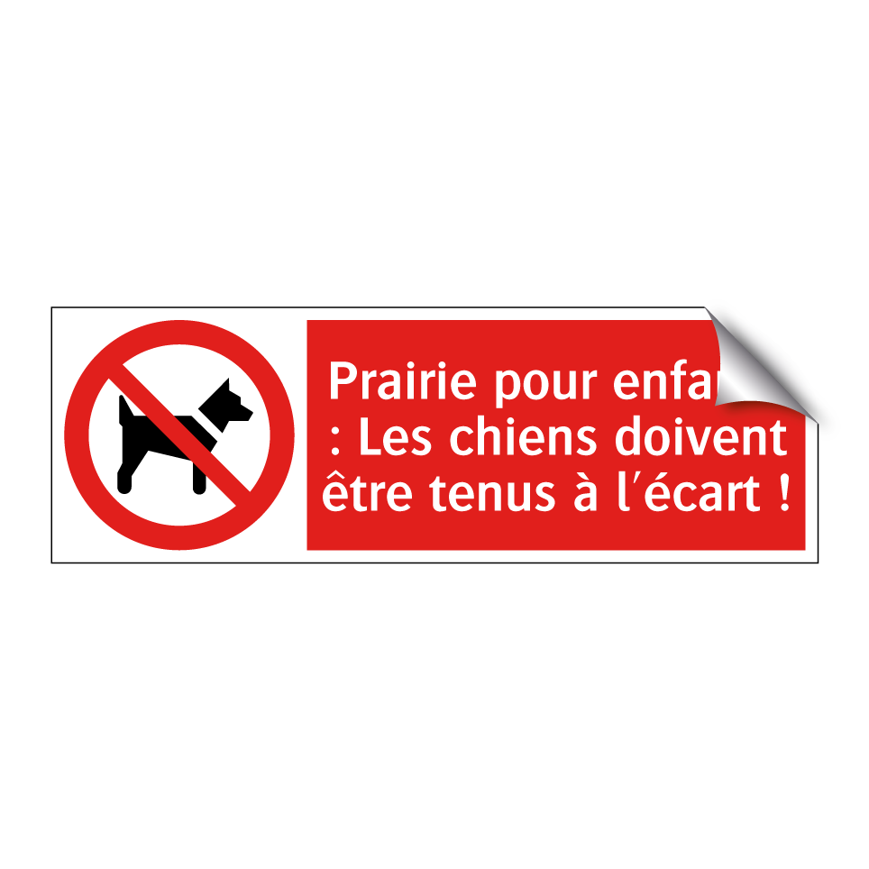 Prairie pour enfants : Les chiens doivent être tenus à l'écart !