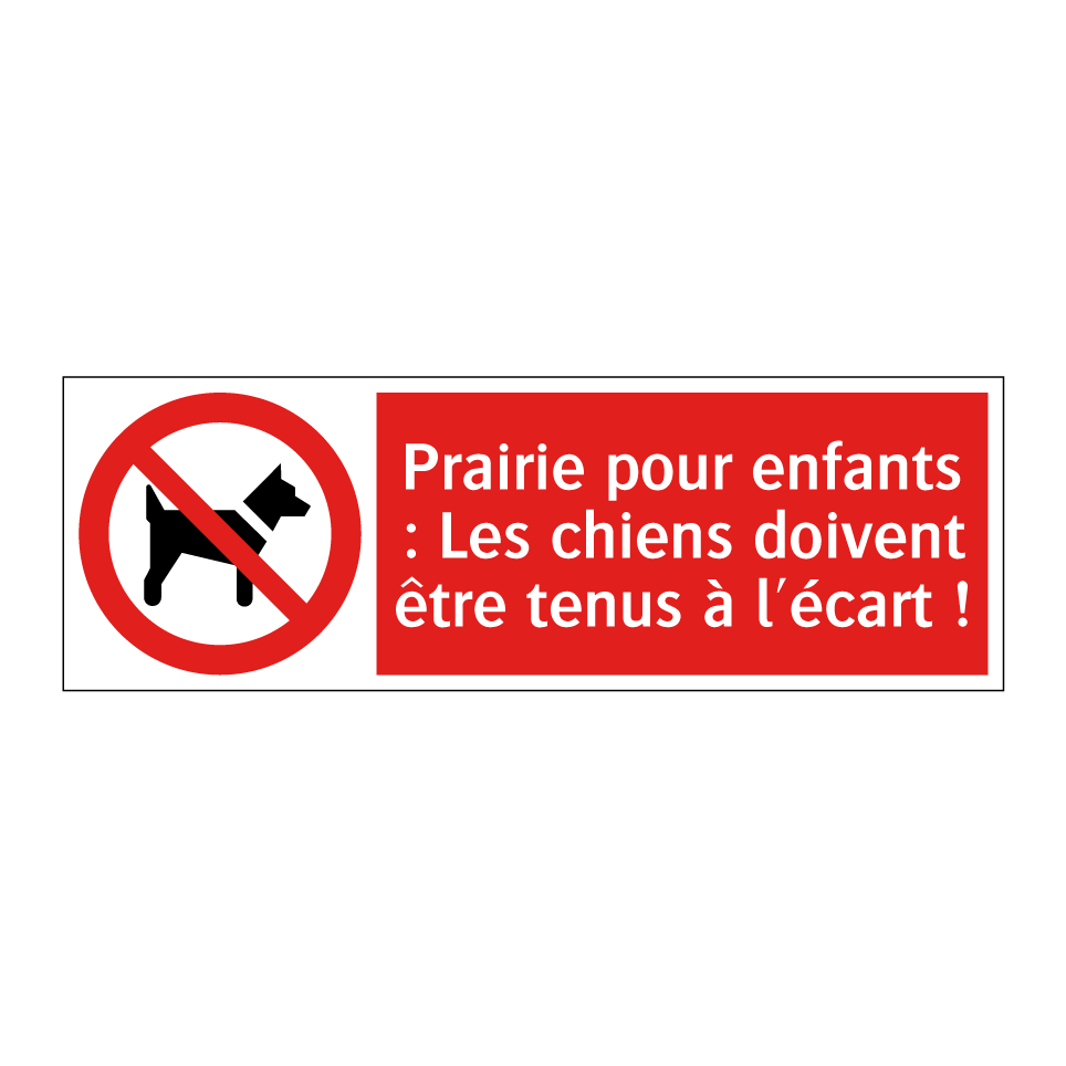 Prairie pour enfants : Les chiens doivent être tenus à l'écart !