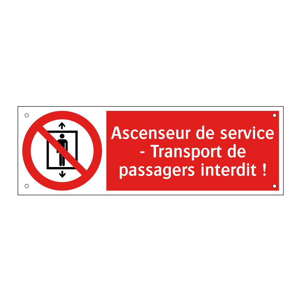 Ascenseur de service - Transport de passagers interdit !