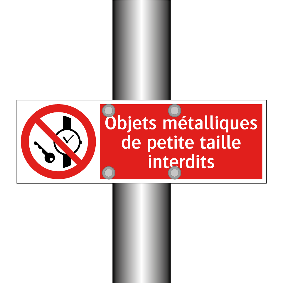 Objets métalliques de petite taille interdits