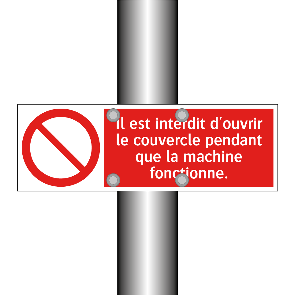 Il est interdit d'ouvrir le couvercle pendant que la machine fonctionne.