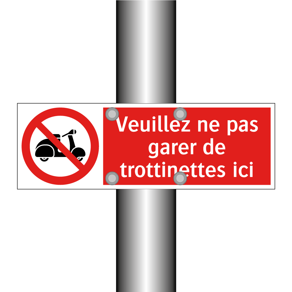 Veuillez ne pas garer de trottinettes ici