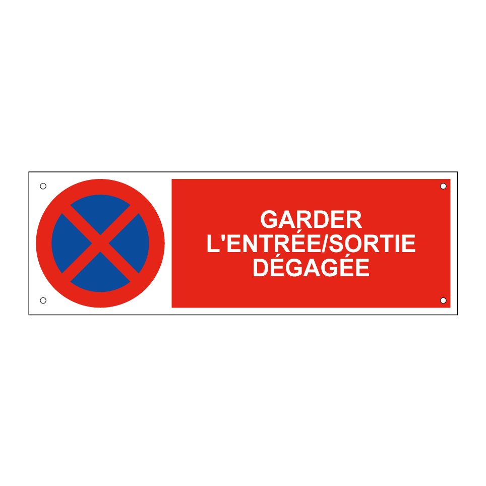 Garder l'entrée/sortie dégagée