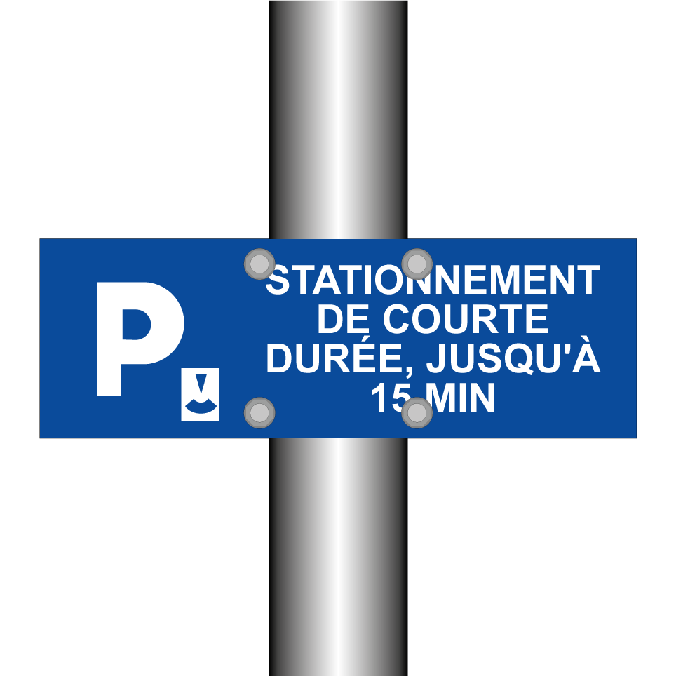 Stationnement de courte durée, jusqu'à 15 min.