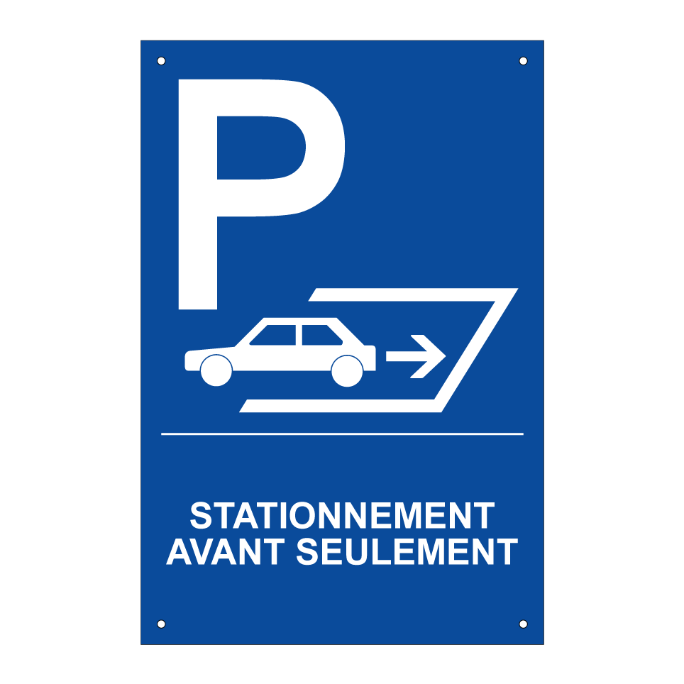 Stationnement avant seulement