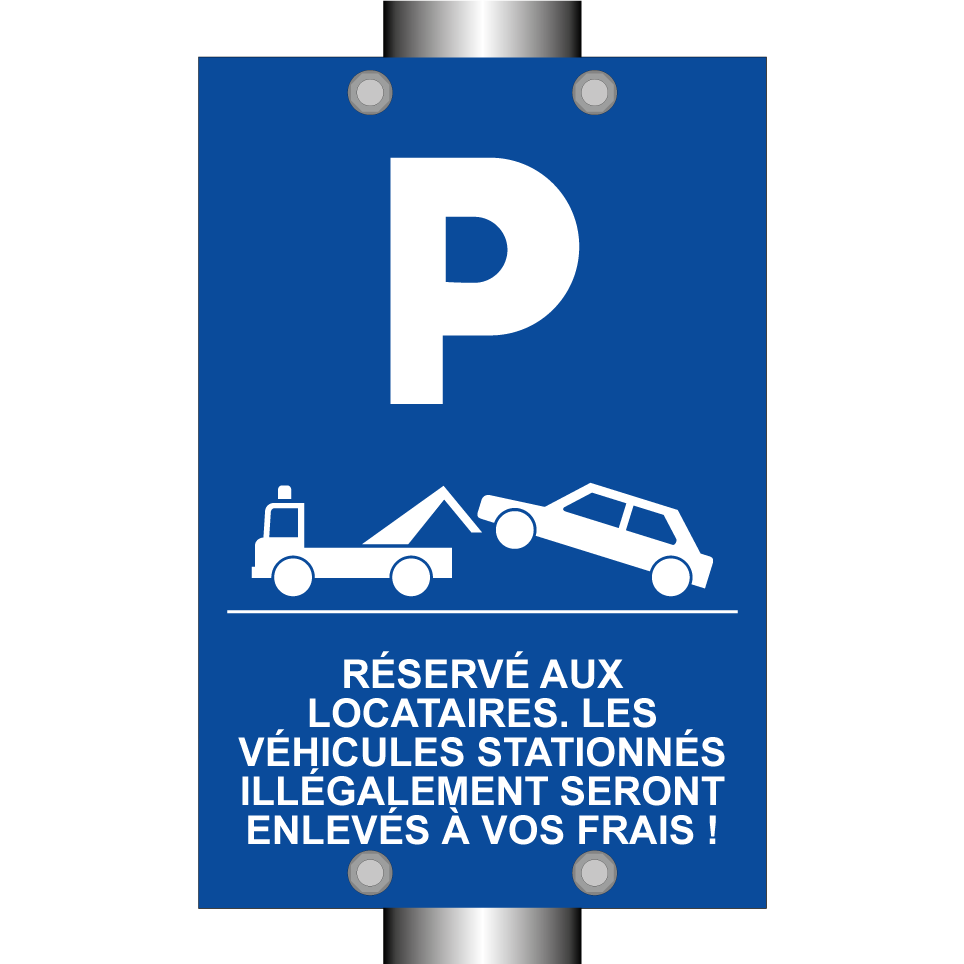 Réservé aux locataires. Les véhicules stationnés illégalement seront enlevés à vos frais !