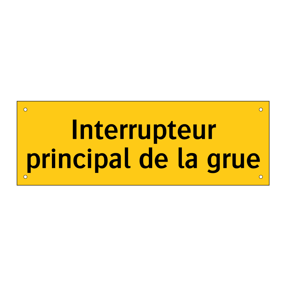 Interrupteur principal de la grue