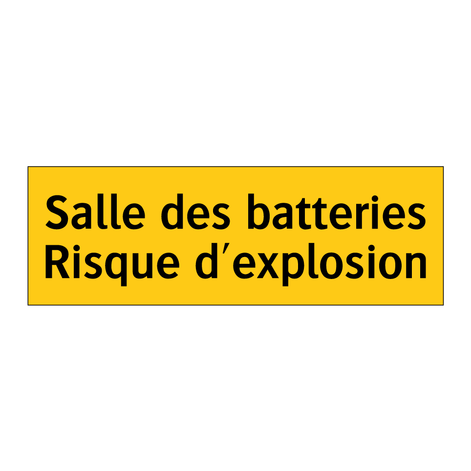 Salle des batteries Risque d'explosion