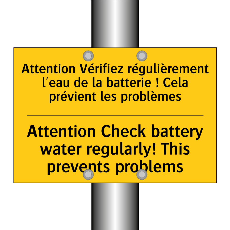 Attention Vérifiez régulièrement /.../ - Attention Check battery water /.../