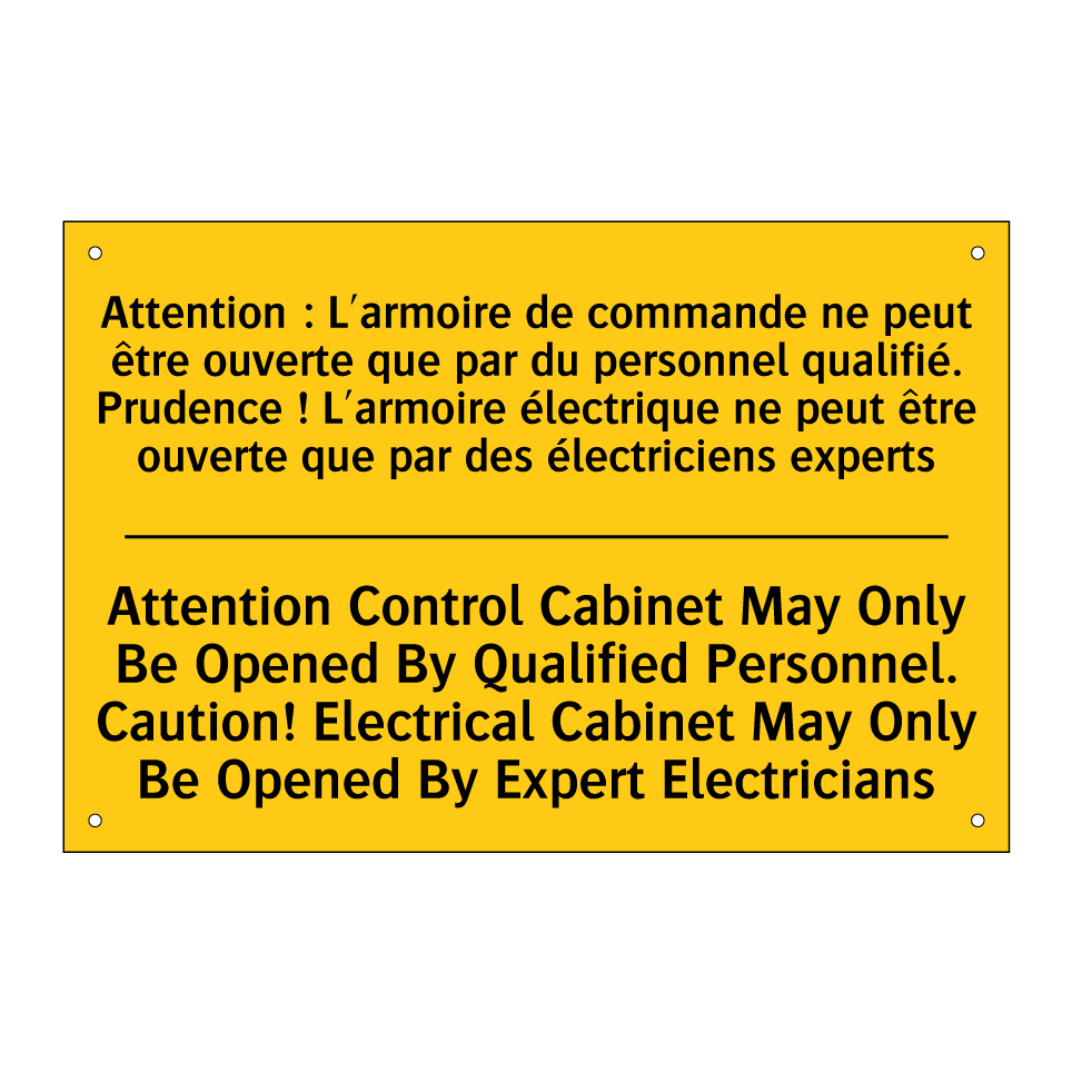 Attention : L'armoire de commande /.../ - Attention Control Cabinet May /.../