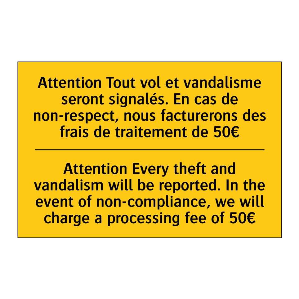 Attention Tout vol et vandalisme /.../ - Attention Every theft and vandalism /.../