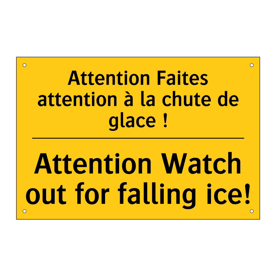 Attention Faites attention à la /.../ - Attention Watch out for falling /.../