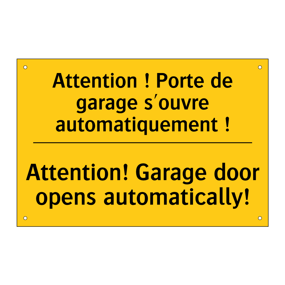 Attention ! Porte de garage s'ouvre /.../ - Attention! Garage door opens automatically! /.../