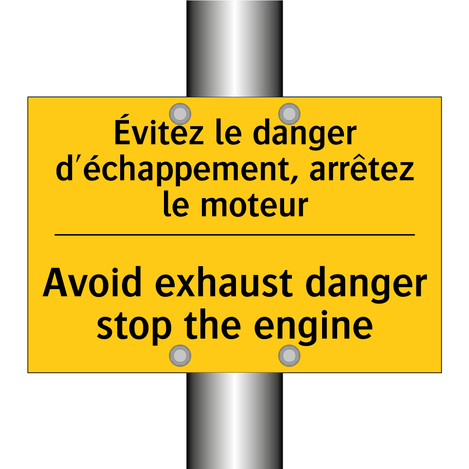 Évitez le danger d'échappement, /.../ - Avoid exhaust danger stop the /.../
