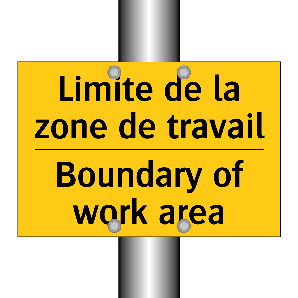Limite de la zone de travail - Boundary of work area