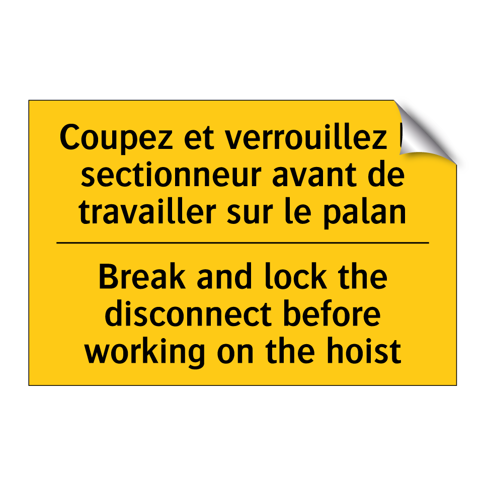Coupez et verrouillez le sectionneur /.../ - Break and lock the disconnect /.../