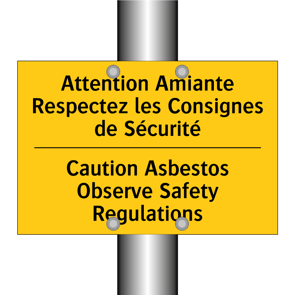 Attention Amiante Respectez les /.../ - Caution Asbestos Observe Safety /.../