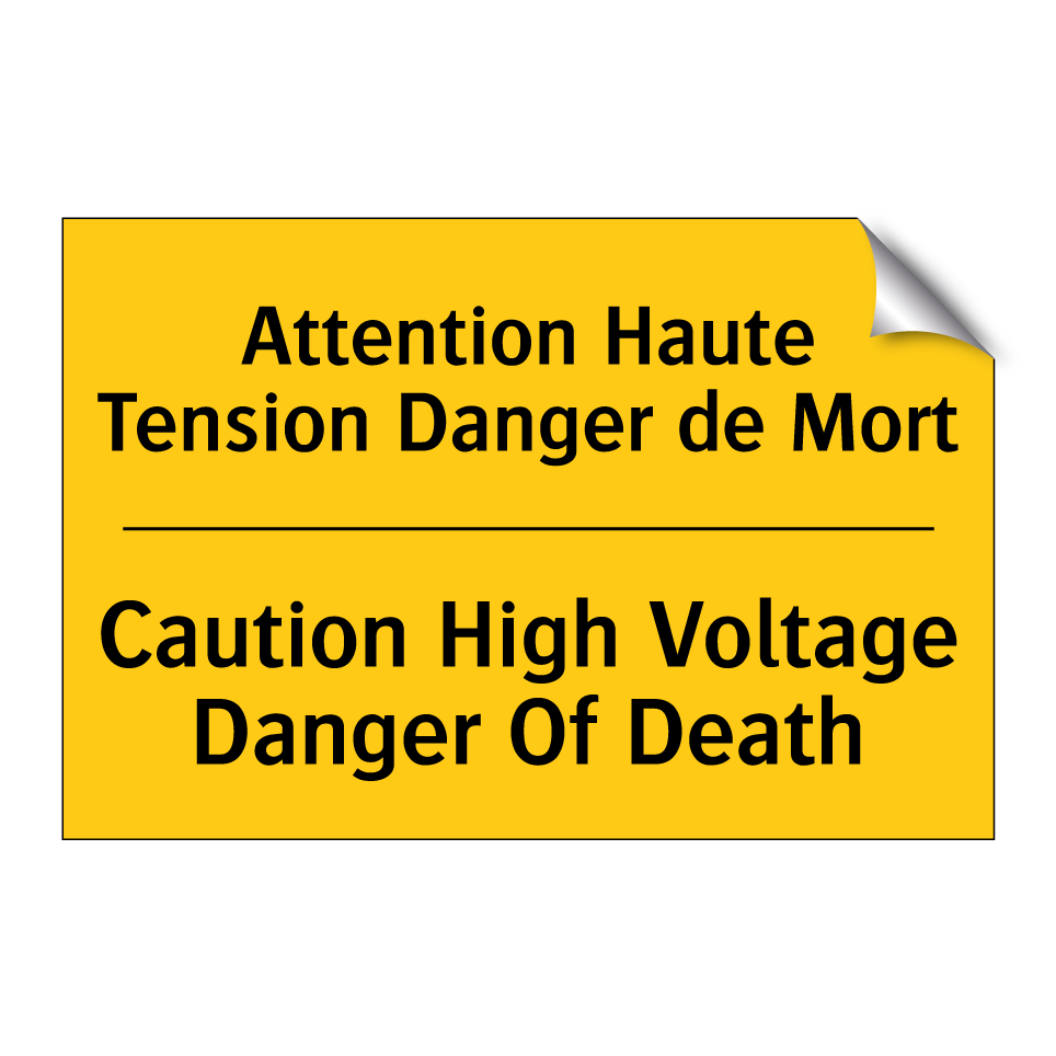 Attention Haute Tension Danger /.../ - Caution High Voltage Danger Of /.../