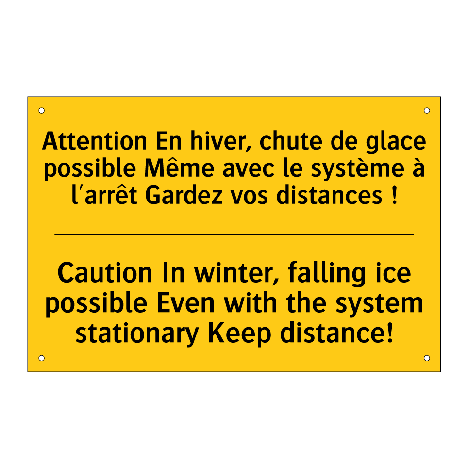 Attention En hiver, chute de glace /.../ - Caution In winter, falling ice /.../