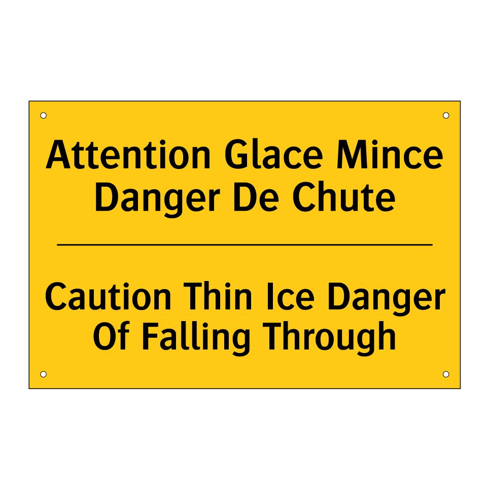 Attention Glace Mince Danger De /.../ - Caution Thin Ice Danger Of Falling /.../