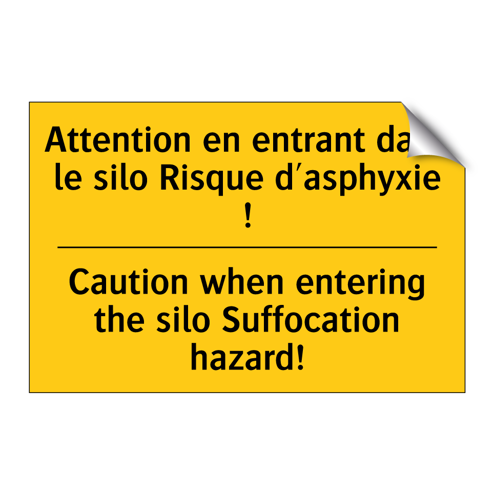 Attention en entrant dans le silo /.../ - Caution when entering the silo /.../