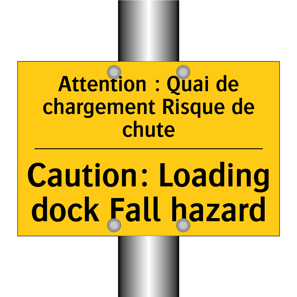 Attention : Quai de chargement /.../ - Caution: Loading dock Fall hazard /.../