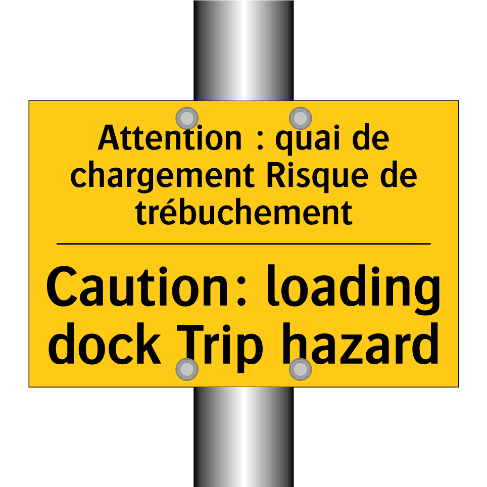 Attention : quai de chargement /.../ - Caution: loading dock Trip hazard /.../