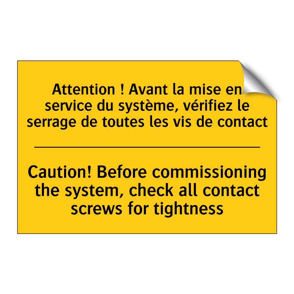 Attention ! Avant la mise en service /.../ - Caution! Before commissioning /.../