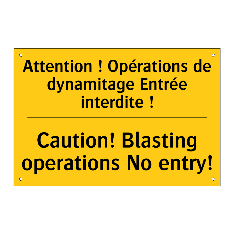 Attention ! Opérations de dynamitage /.../ - Caution! Blasting operations No /.../