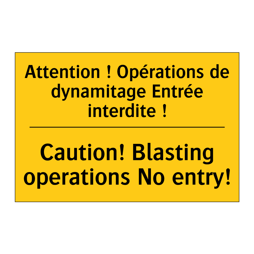 Attention ! Opérations de dynamitage /.../ - Caution! Blasting operations No /.../