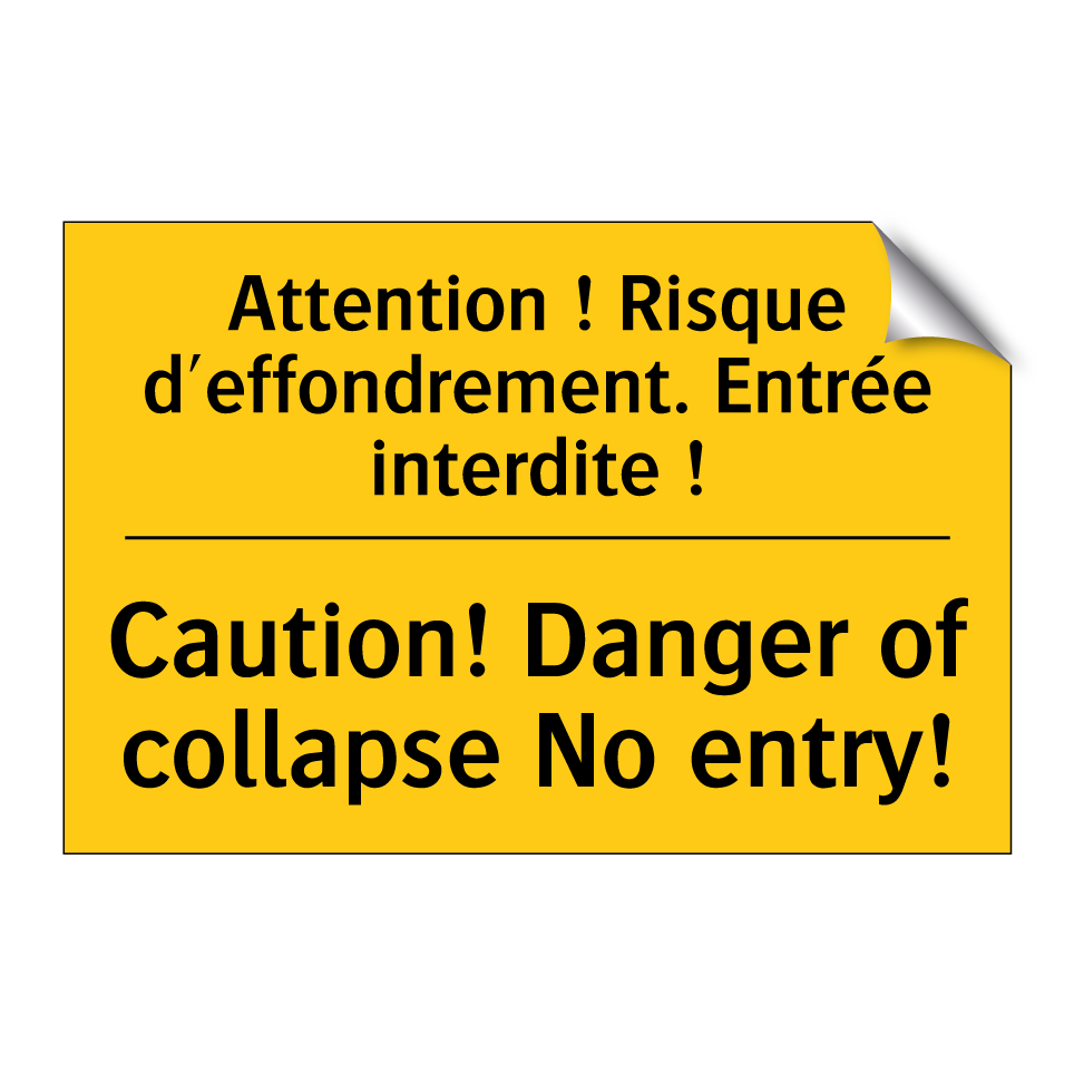 Attention ! Risque d'effondrement. /.../ - Caution! Danger of collapse No /.../