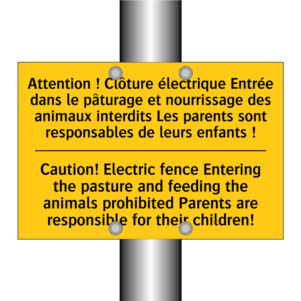 Attention ! Clôture électrique /.../ - Caution! Electric fence Entering /.../