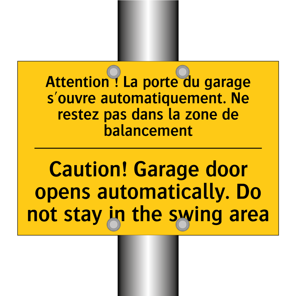 Attention ! La porte du garage /.../ - Caution! Garage door opens automatically. /.../