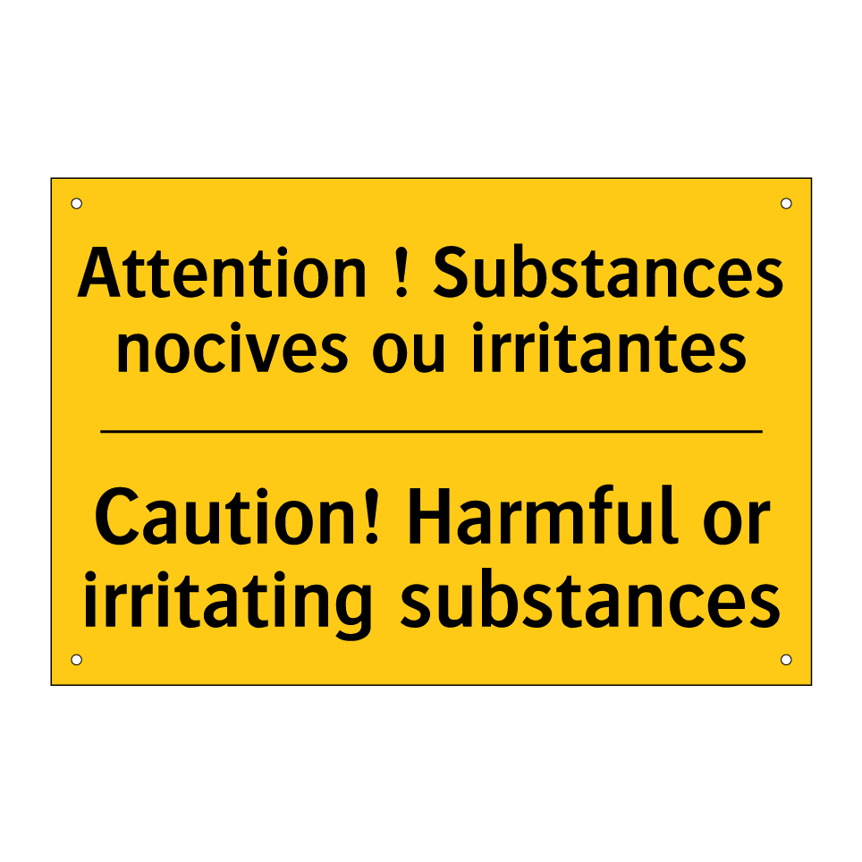 Attention ! Substances nocives /.../ - Caution! Harmful or irritating /.../