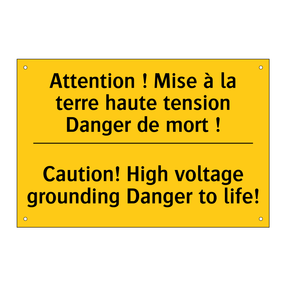 Attention ! Mise à la terre haute /.../ - Caution! High voltage grounding /.../