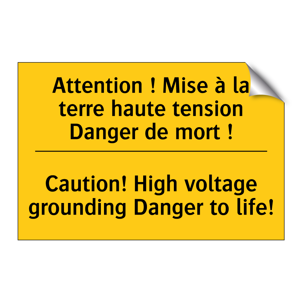 Attention ! Mise à la terre haute /.../ - Caution! High voltage grounding /.../