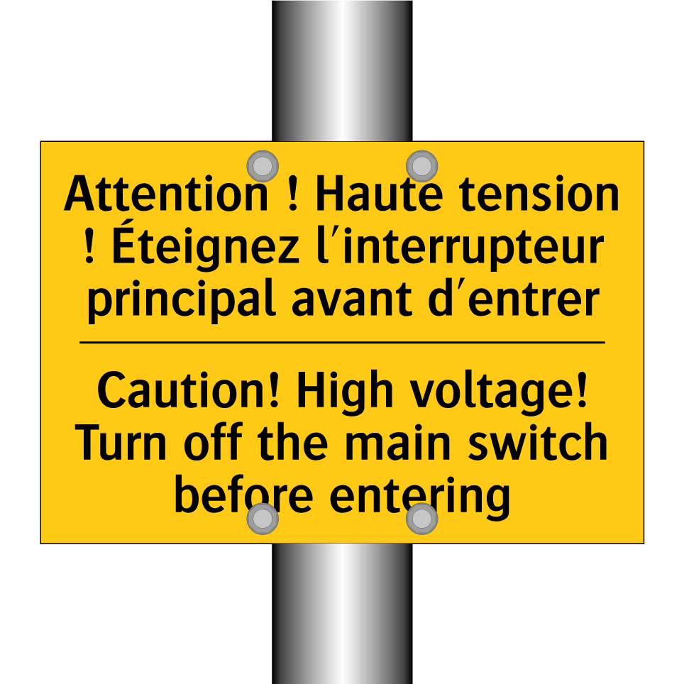 Attention ! Haute tension ! Éteignez /.../ - Caution! High voltage! Turn off /.../